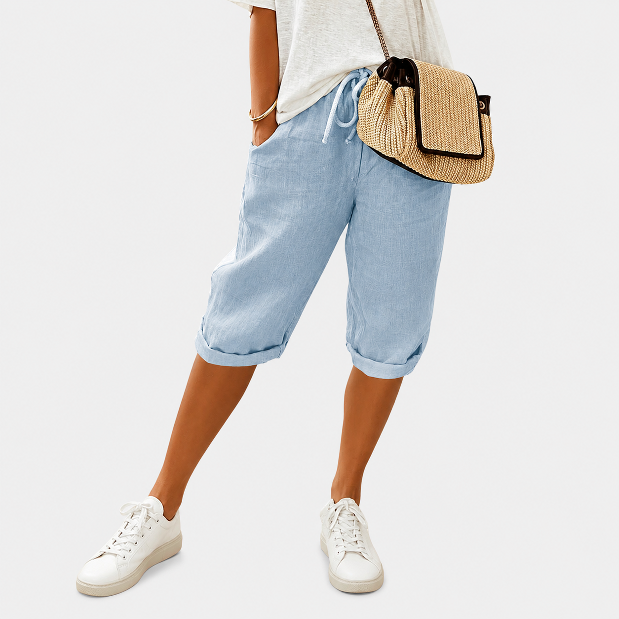 Pantaloni Corti con Coulisse