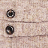 Harlow™ | Cardigan in maglia a coste color avena con linguette abbottonate