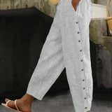 Linaya | Pantaloni a Righe con Bottoni