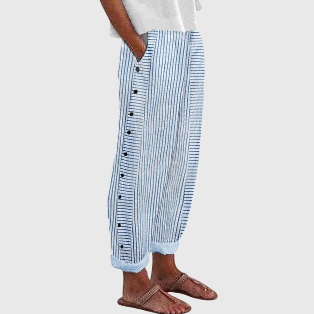 Bertha | Pantaloni a Righe con Bottoni