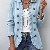 Perrine | Giacca in Maglia Blu Polvere