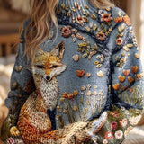 Fennimore | Maglione a collo alto con volpe effetto ricamo