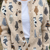 Charlotte | Cardigan con Stampa Gatto