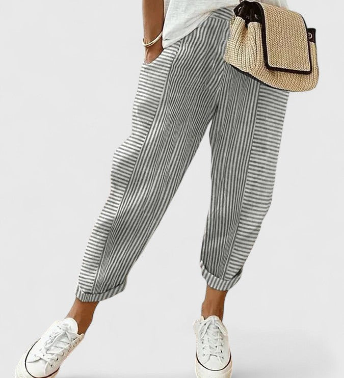 Elvira | Pantaloni a Righe Comodi