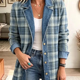 Norene™ | Giacca di jeans a quadri blu