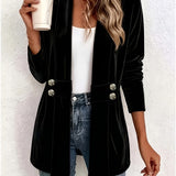 Lark™ | Cardigan in velluto nero con linguette abbottonate
