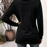 Lark™ | Cardigan in velluto nero con linguette abbottonate