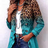 Béatrice | Giacca Leopardo Turchese