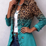 Béatrice | Giacca Leopardo Turchese