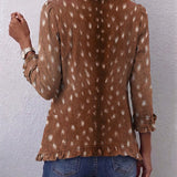 Hélène | Giacca Animalier Marrone