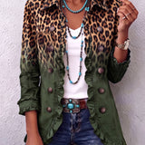 Béatrice | Giacca Leopardo Turchese