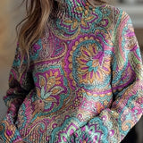 Marchetta | Maglione a collo alto con fantasia paisley gioiello