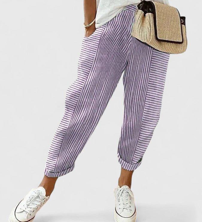 Elvira | Pantaloni a Righe Comodi