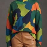 Rennick™ | Maglione a Collo Alto con Blocco di Colore Astratto