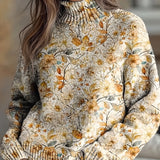 Wrenna | Maglione a collo alto con fiori autunnali